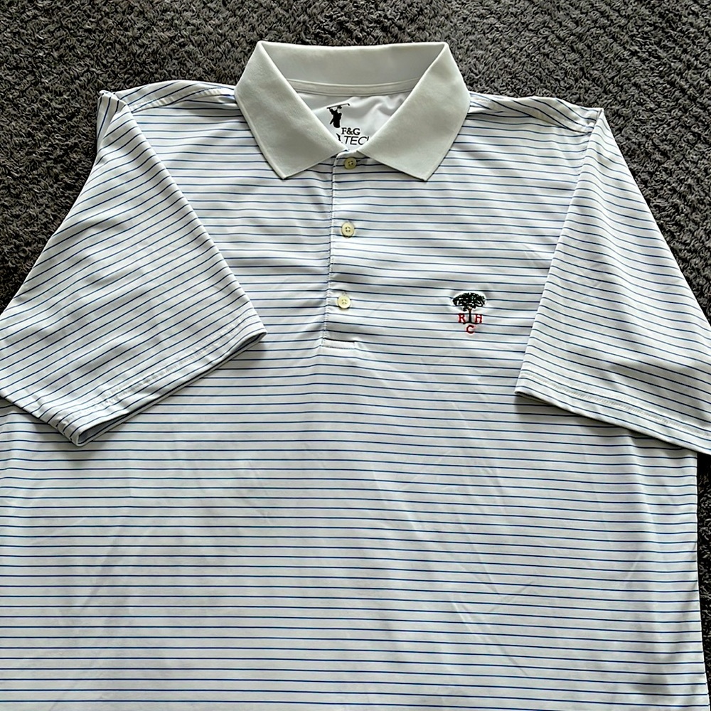 F&G Tech Golf Polo Round Hill Club Logo